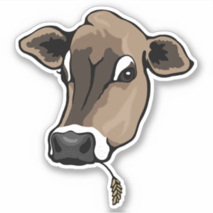 Schattigee bruine jersey Koe Sticker