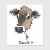 Schattigee bruine jersey Koe Sticker (Vel)