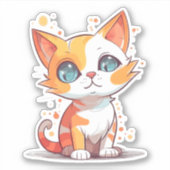 Schattigee Bruine Kat Cartoon-57667 Sticker (Voorkant)