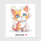 Schattigee Bruine Kat Cartoon-57667 Sticker (Vel)