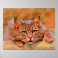 Schattigee Bruine Kat Waterverf Olieverfschilderij