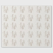 Schattigee Bruine Lijn Boom Sterren Illustratie Ke Cadeaupapier (Vlak)