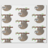 Schattigee bruine luiaard die op een boomtak rust cadeaupapier (Vlak)