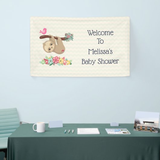 Schattigee bruine luiaard ondersteboven hangen Wel Spandoek (Beurs)