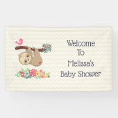 Schattigee bruine luiaard ondersteboven hangen Wel Spandoek (Horizontaal)