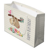 Schattigee bruine luiaard ondersteboven Verjaardag Groot Cadeauzakje (Achterkant Gekanteld)