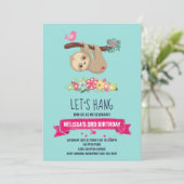 Schattigee bruine luiaard ondersteboven Verjaardag Kaart (Staand voorkant)