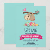 Schattigee bruine luiaard ondersteboven Verjaardag Kaart (Voorkant / Achterkant)