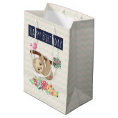 Schattigee bruine luiaard ondersteboven Verjaardag Medium Cadeauzakje (Achterkant Gekanteld)