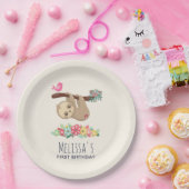 Schattigee bruine luiaard ondersteboven Verjaardag Papieren Bordje (Feest)