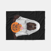 Schattigee Bruine Newfoundlander Hond Halloween Fleece Deken (Voorkant (Horizontaal))