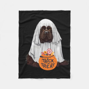 Schattigee Bruine Newfoundlander Hond Halloween Fleece Deken