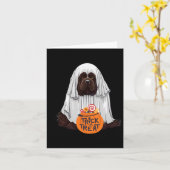 Schattigee Bruine Newfoundlander Hond Halloween Kaart (Gele Bloem)