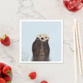 Schattigee bruine otter in het water servet (Insitu)