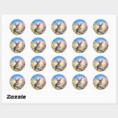 Schattigee Bruine Paas Baby Bunny Egg-Hunt Ronde Sticker (Vel)