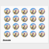 Schattigee Bruine Paas Baby Bunny Naam Ronde Sticker (Vel)