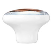 Schattigee bruine Pommerse winterkunst Keramische Knop (Zijkant)