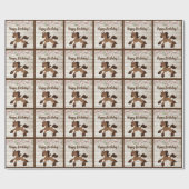 Schattigee bruine Pony, Rozen en Lichten Paard Ver Cadeaupapier (Vlak)