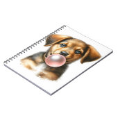 Schattigee bruine puppy hond blazen bubble gum spi notitieboek (Linkerzijde)