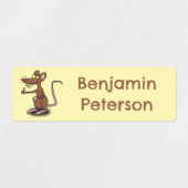 Schattigee bruine rat duimen omhoog cartoon gepers labels (Design 2)