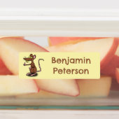 Schattigee bruine rat duimen omhoog cartoon gepers labels (Aangebracht)