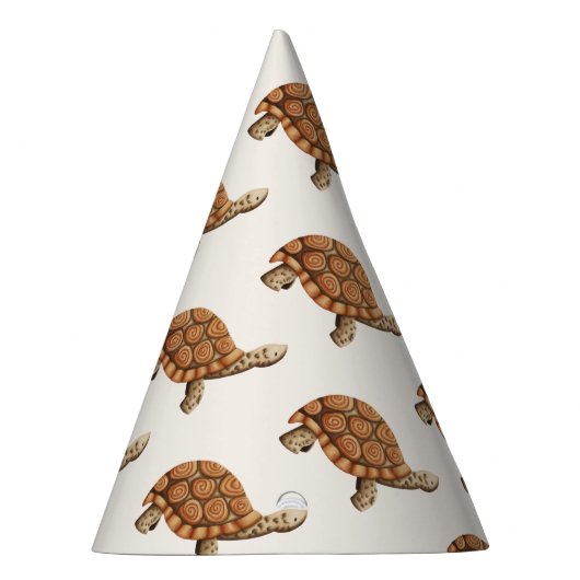 Schattigee bruine schildpad verjaardag feesthoedjes (Rechts)