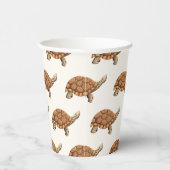 Schattigee bruine schildpad verjaardag papieren bekers (Rechts)