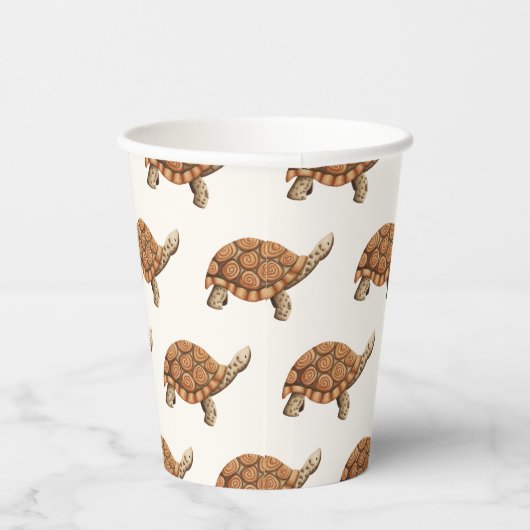 Schattigee bruine schildpad verjaardag papieren bekers (Rechts)