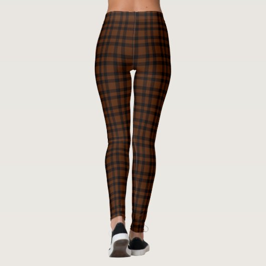Schattigee bruine suiker Gingham check geruite pat Leggings (Achterkant)