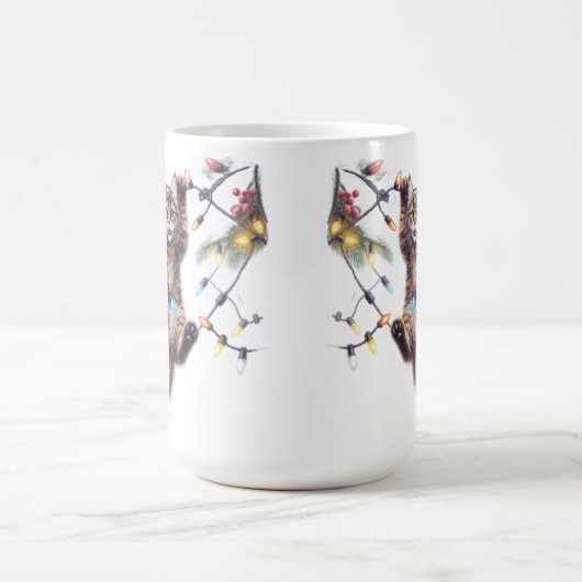 SCHATTIGEE BRUINE TABBY KAT HANGEN AAN LICHTEN MAGISCHE MOK (Midden)