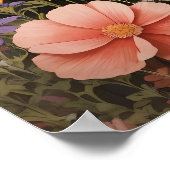 Schattigee bruine teckel en kosmos bloemen poster (Hoek)