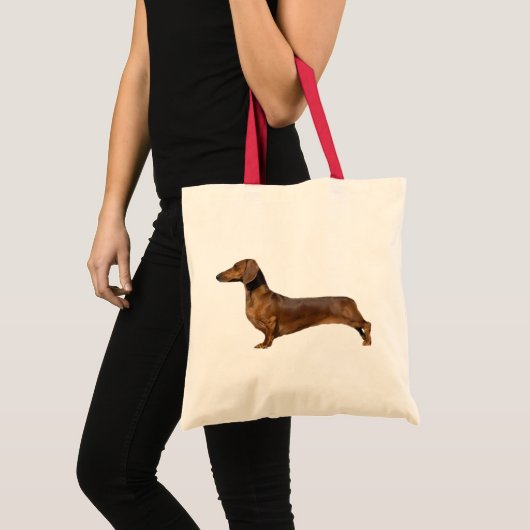 Schattigee bruine teckel tote bag (Voorkant (product))
