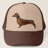 Schattigee bruine teckel trucker pet (Voorkant)
