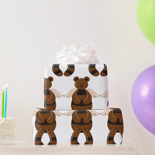 Schattigee bruine teddybeer met engelenvleugels cadeaupapier