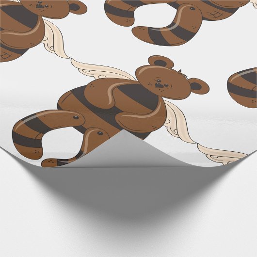 Schattigee bruine teddybeer met engelenvleugels cadeaupapier
