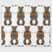 Schattigee bruine teddybeer met engelenvleugels cadeaupapier (Vlak)