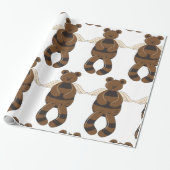 Schattigee bruine teddybeer met engelenvleugels cadeaupapier (Uitgerold)