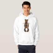 Schattigee bruine teddybeer met engelenvleugels hoodie (Voorkant volledig)