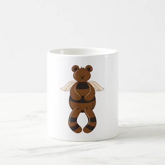 Schattigee bruine teddybeer met engelenvleugels koffiemok