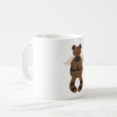 Schattigee bruine teddybeer met engelenvleugels koffiemok (Voorkant links)