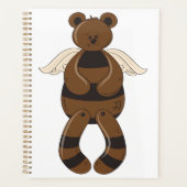 Schattigee bruine teddybeer met engelenvleugels planner (Voorkant)