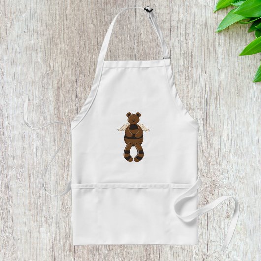 Schattigee bruine teddybeer met engelenvleugels standaard schort