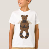 Schattigee bruine teddybeer met engelenvleugels t-shirt (Voorkant)