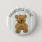 Schattigee bruine teddybeer oma wordt Button (Voorkant)