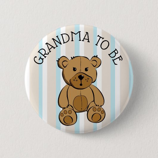 Schattigee bruine teddybeer oma wordt Button (Voorkant)