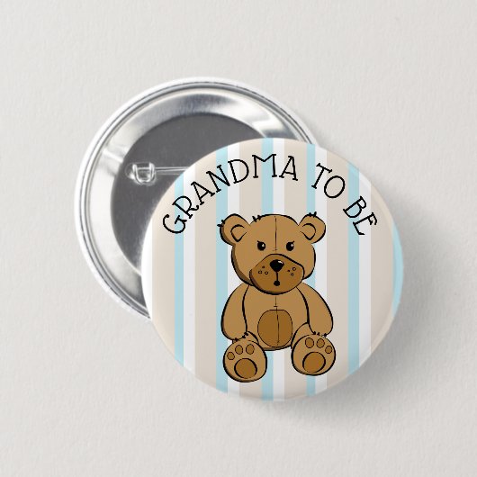 Schattigee bruine teddybeer oma wordt Button (Voorkant /achterkant)