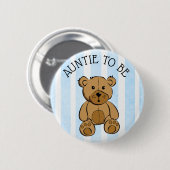 Schattigee bruine teddybeer tante wordt Button (Voorkant /achterkant)
