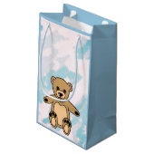 Schattigee bruine teddybeer verjaardag klein cadeauzakje (Achterkant Gekanteld)