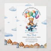 Schattigee bruine teddybeer Vliegtuig 5e Verjaarda Kaart (Voorkant / Achterkant)