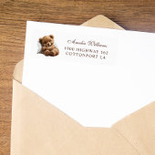 Schattigee bruine teddybeer Waterverf retouradres Etiket